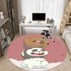 1pc We Bare Bears Friends Office Round Area Rug, Under Office Chairs Bedroom Living Room Home Decor, Room Decoa1022168