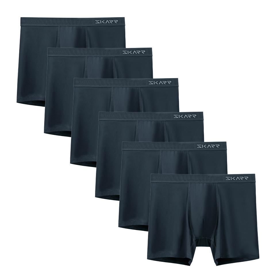 6PCs New Man Underpants Sexy Solid Color Men's Panties Set High Quality Mens Boxer Underwear Brand Brand Polar Male Trunk Shorts