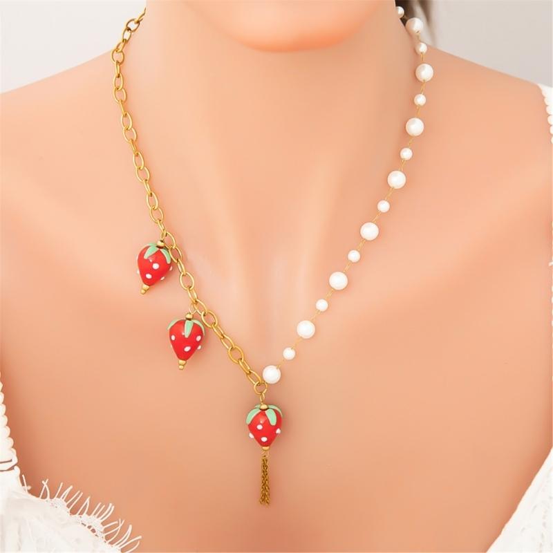 Handmade Glass Fruit Pendant Necklace Offering A Touch of Artistics and Nature Inspire Elegant for Any Outfits