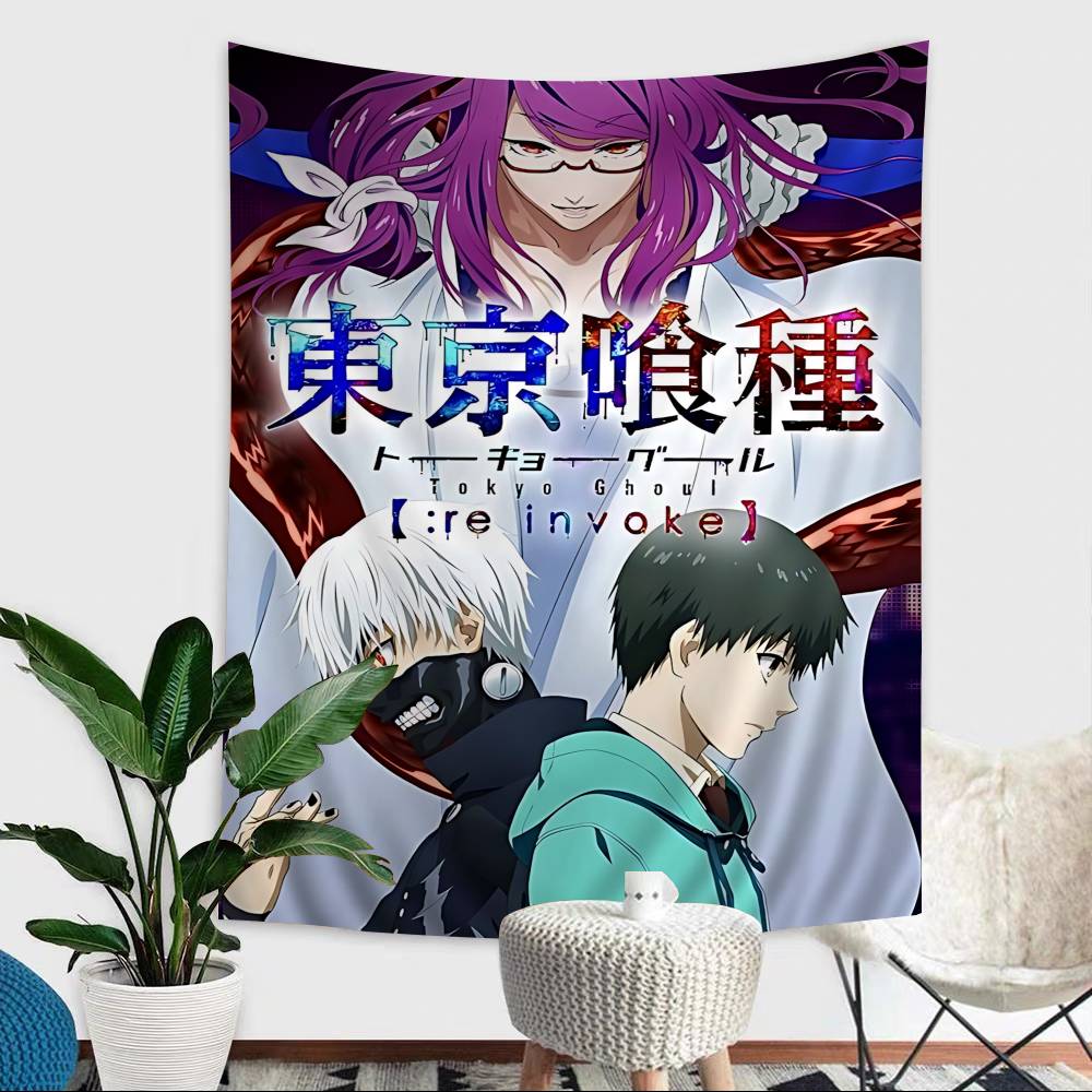 Tokyo TTokyo GGhoul ClassicGhoul Anime Tapestry Hanging Tarot Hippie Wall Rugs Dorm Wall Hanging Sheets