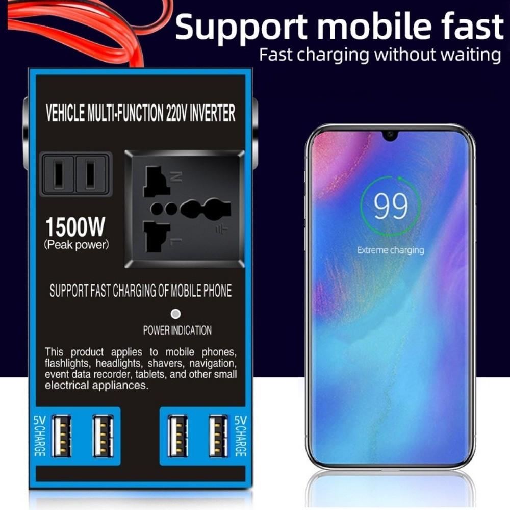 1500W Power Portable Car Inverter High Power Car Power Adapter  Outdoor Power