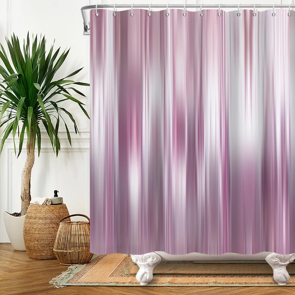 Gradient Duschdraperi Ränder Abstrakt Polyester Vattentät Modern Badrumsdekoration Badgardiner med Krok