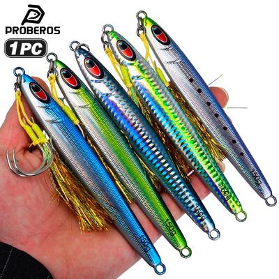 Fast-Sinking Luminous Iron Lead Fishing Lure with Double Hooks for Deep Sea and Mackerel, Long Cast for Big Fish.