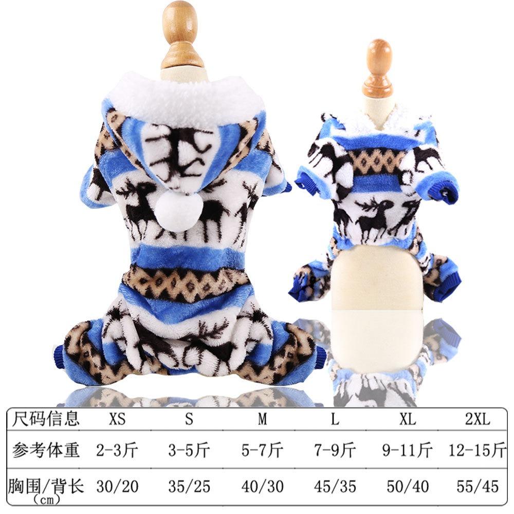 Small Medium Large Dog Christmas Pet Supplies Clothes Teddy Cotton Clothes Autumn and Winter Elk Cat Cat Dog Clothes