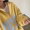 Koreanische Chic Y2k Lose Zip Up Pullover Frauen Herbst Dicken Stil Casual Brief Drucken Kleidung Neue Harajuku High Street Solide tops