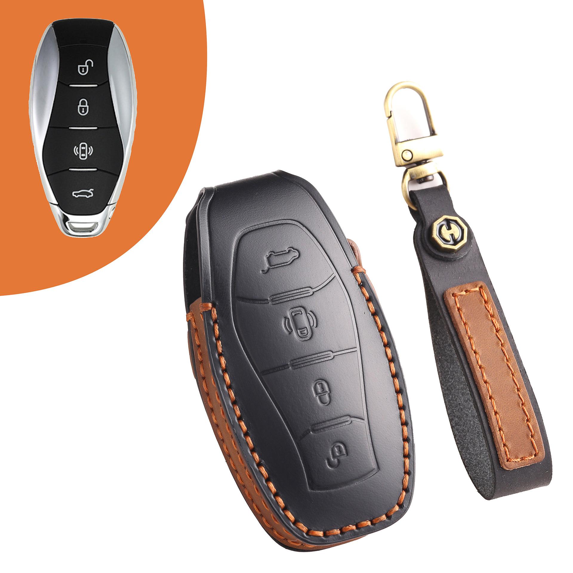 

Подходит для 23 новых ключей Hongqi H5, специальный кожаный чехол для ключей h5, высококачественная крышка для ключа автомобиля, чехол для пульта дистанционного управления, пряжка чёрный