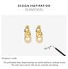 BAMOER 925 Sterling Silver New Trendy Earrings Plated Gold Personality Chain-Shaped Drop Earrings Women Statement Jewelry Gift
