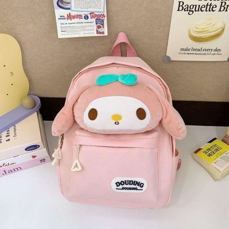 Kuromi Hello Kitty Melody Cinnamoroll Plush Toy Kids Backpack With Breathable Nylon For Kindergarten Children
