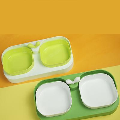 New Cat Bowl Eating and Drinking Dog Bowl Double Bowl Pet Supplies Leak-proof Food Separate Pet Bowl