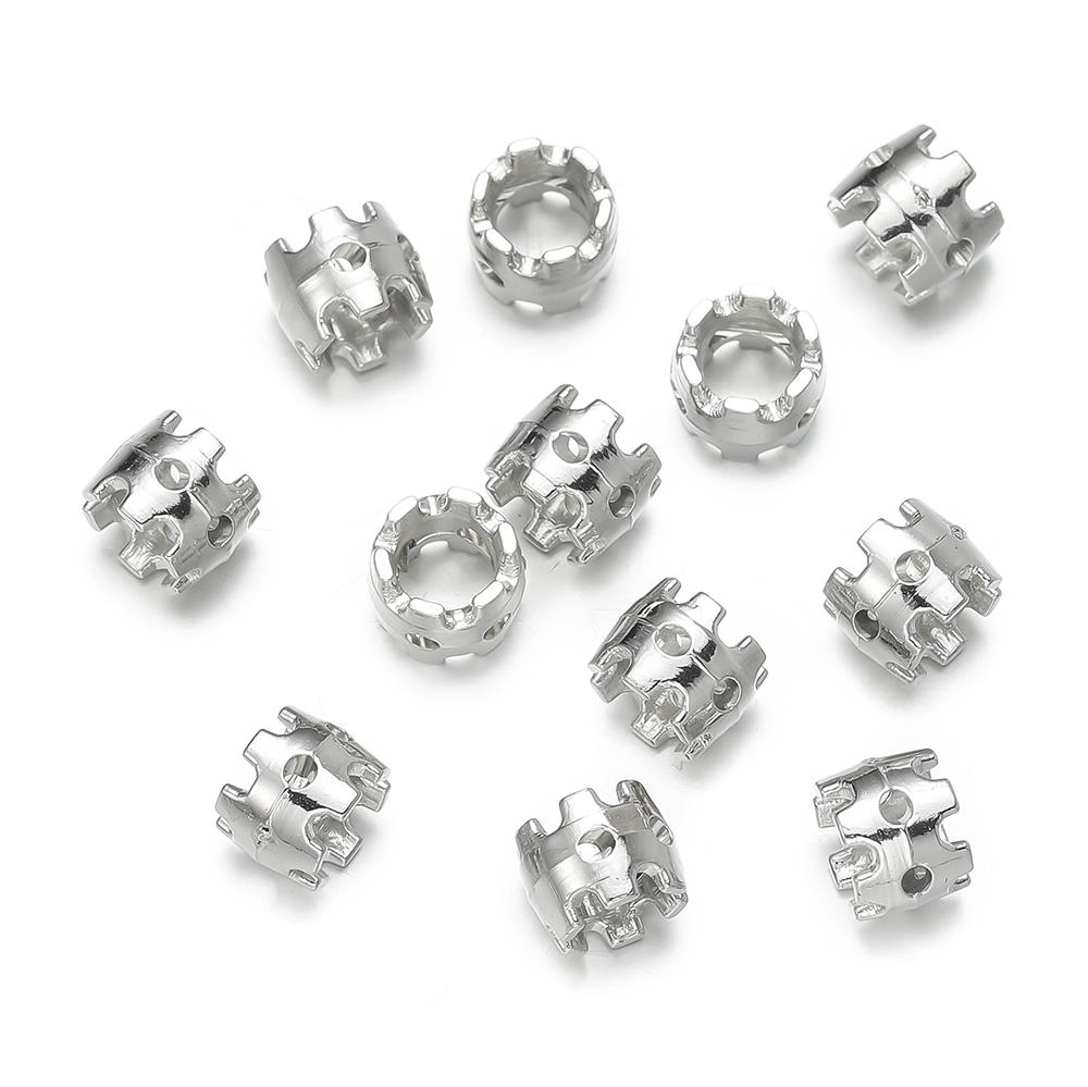 50pcs/lot CCB Spacer Beads Charms Antique Silver Color Spacer Beads Charms Pendants For DIY Bracelets Jewelry Making Accessories