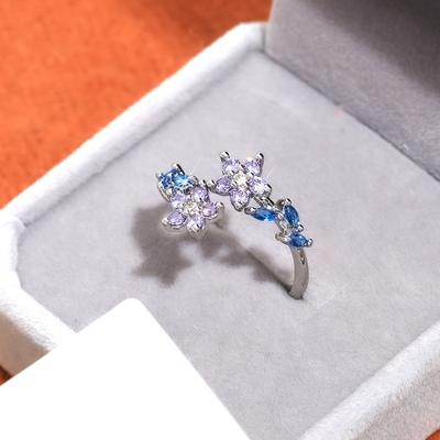 Hot-selling Flower Leaf Copper Ring Wind Open Index Finger Ring Spot