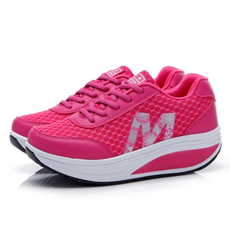 Dámské platformové ležérní boty Dámské klínkové tenisky Prodyšné Štíhlé Fitness Houpací boty Zapato