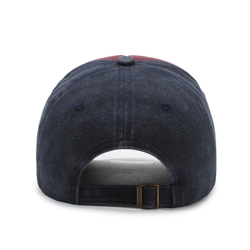 Hat Men's Color Matching Retro Baseball Cap Washed Nostalgic Style Cap Spring and Autumn Casual Sun Hat Women