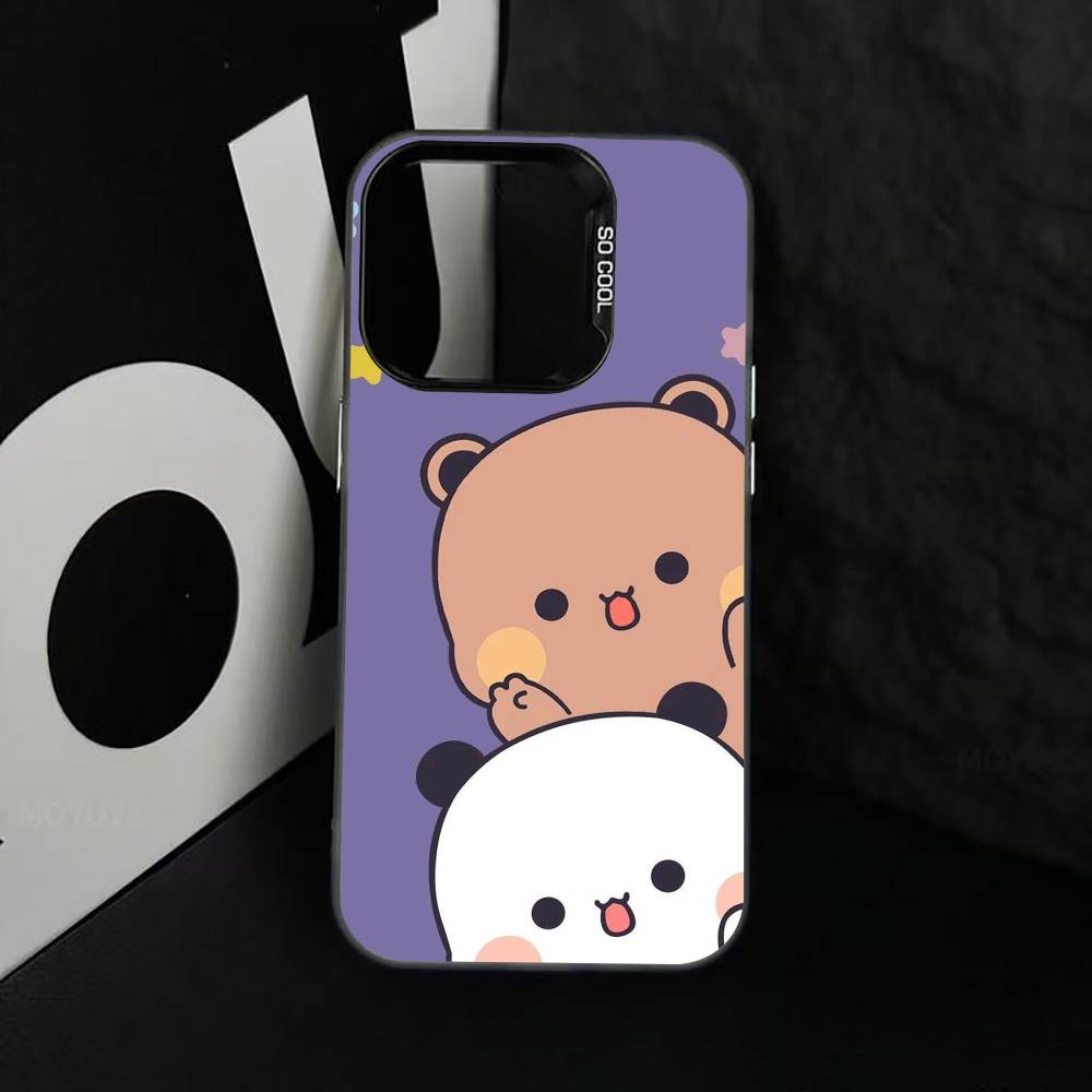 Sweet YiEr & BuBu Phone Case For iPhone 17,16,15,14,13,12,11 Plus,Pro Max,XS,Colorful Silver Black Cover