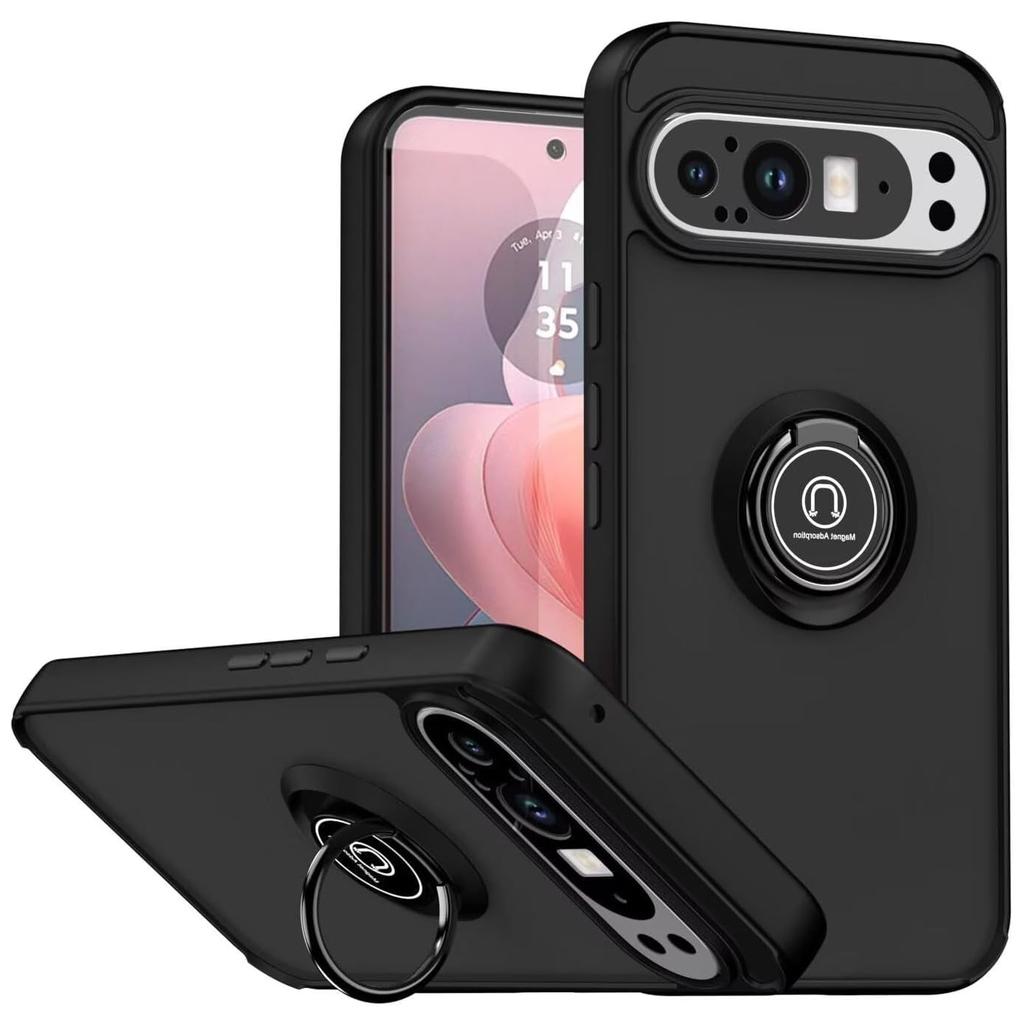 Armor Matte Case For Google Pixel 10 Pro XL 9 Pro 9A Cover Ring Magnetic Stand Holder Shockproof Shell Coque Fundas