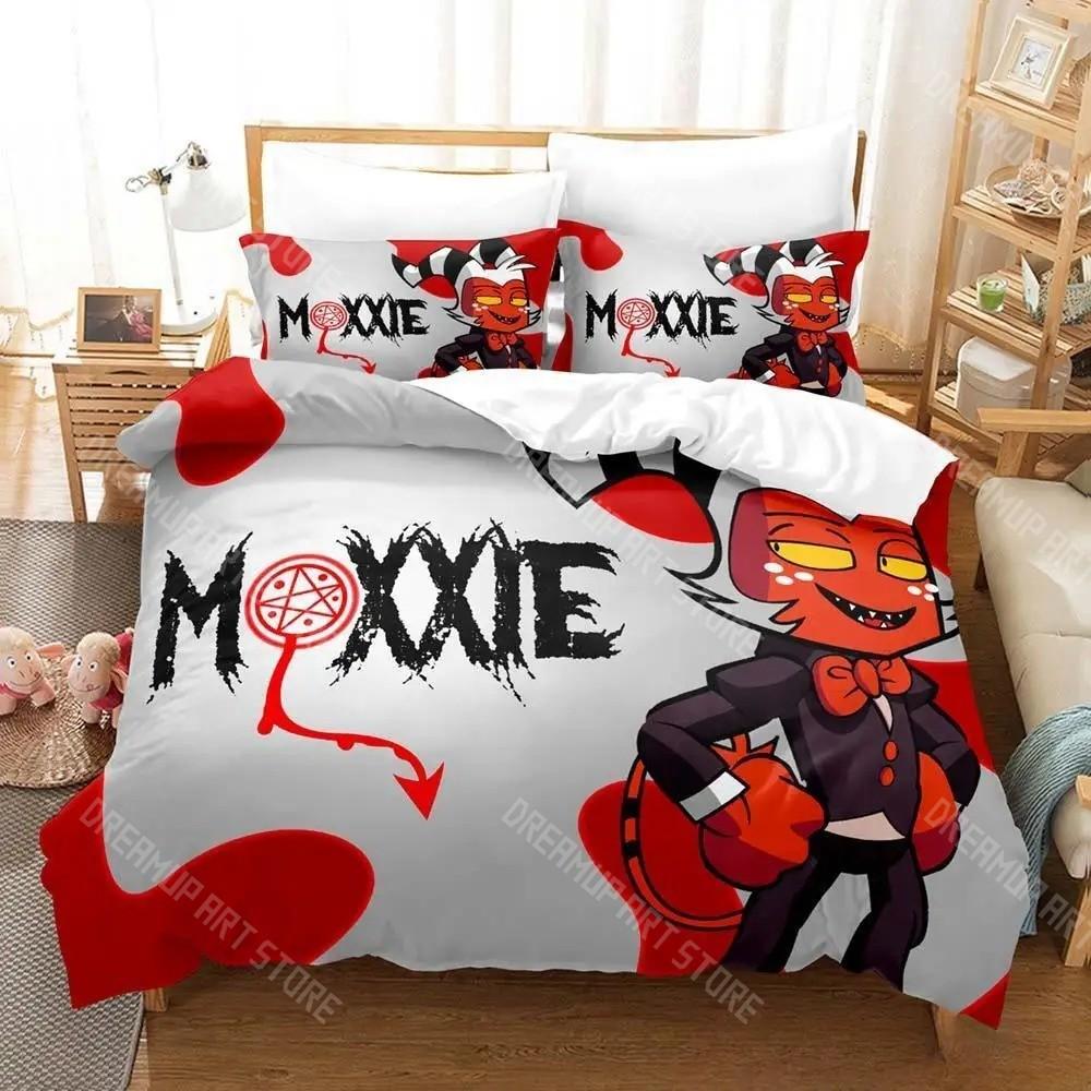 3D Printed Moxxie Boss Hellaverse Bedding Set for Boys Girls Duvet Cover Pillowcase Twin Queen King Full Single Double Sizes