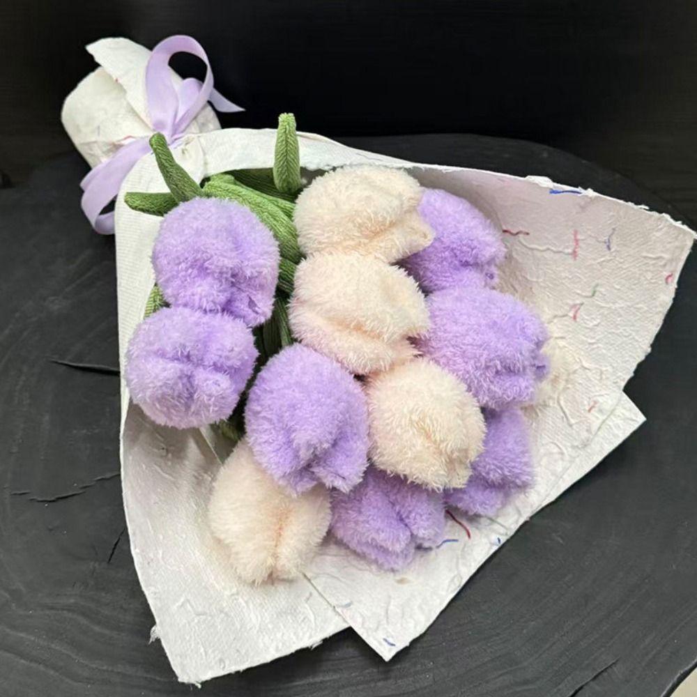 Twist Stick Handmade Felt Flower Bendable Wire Stem Flexible Iron Wire Artificial Floral Bouquet Artificial Single Stem Bouquet