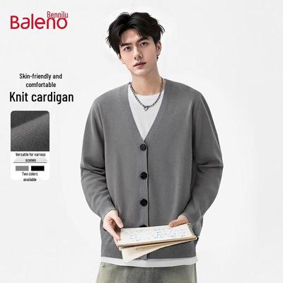 Baleno Herren V-Ausschnitt Strick-Cardigan Jacke
