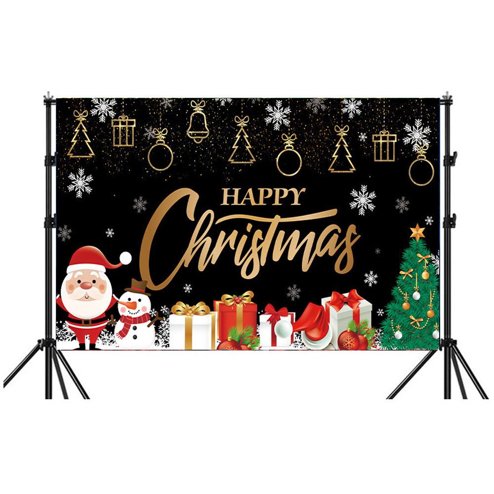 Christmas Background Banner Polyester Festival Party Decor For Holiday Event