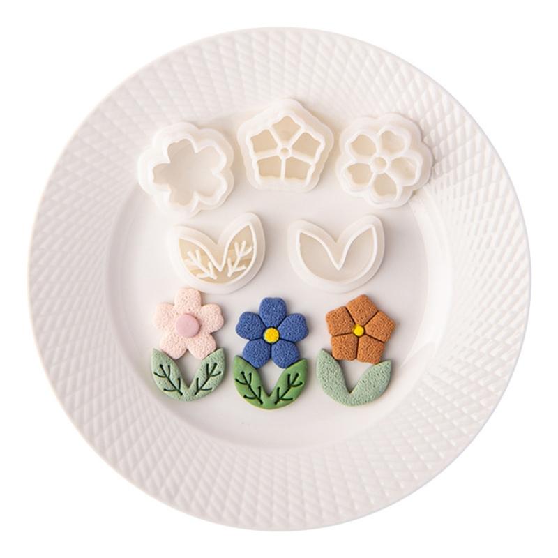 Clay Cutter Leaf Flower Shape Clay Earring Molds for Earrings Making Clay Earring Cutter Tool for Jewelry Making
