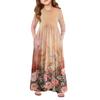 Girls' Maxi Dress - Long Sleeve Pocket Dress