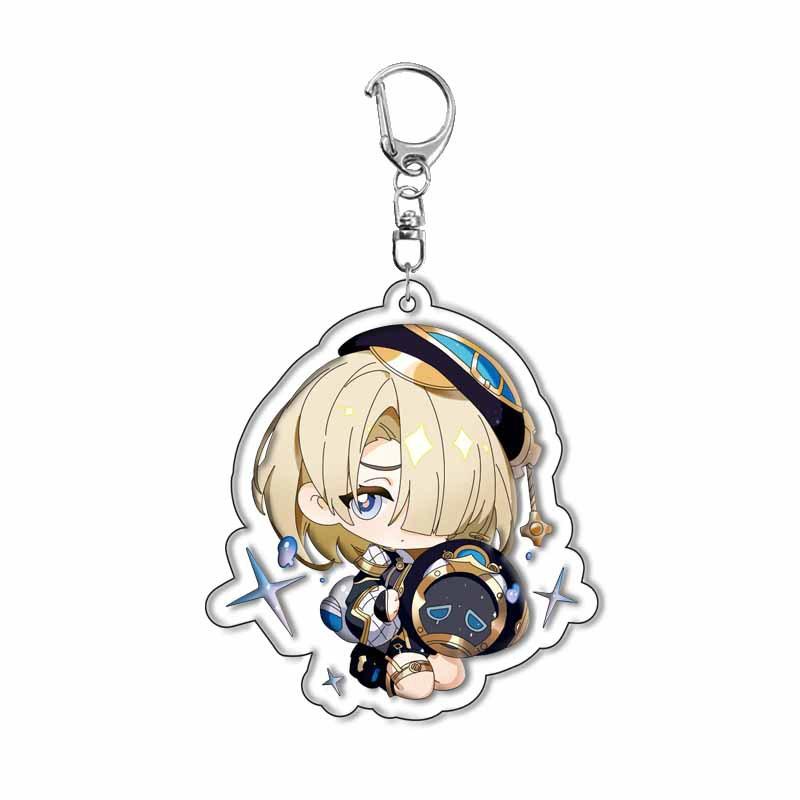 Clorinde Neuvillette Lyney Wriothesley Arlecchino Navia Cosplay Anime Costume Keychain Key Accessories Pendant