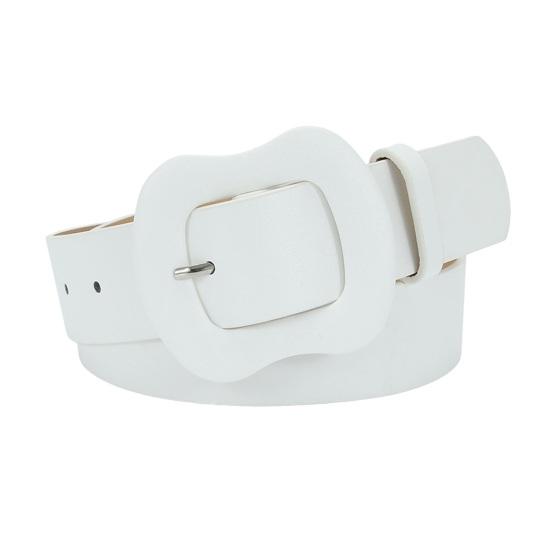 

Женский ремень с несколькими отверстиями, регулируемая длина, пряжка из тыквы, пояс из искусственной кожи, одноцветный ремень, декоративные джинсовые аксессуары белый