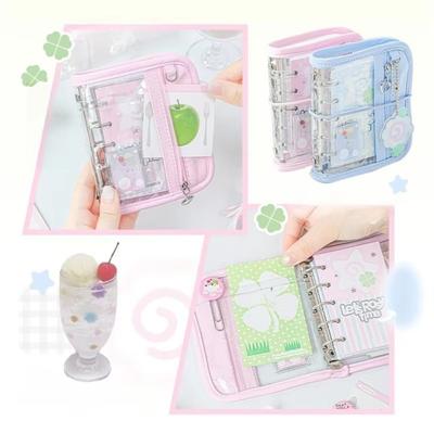 Portable Retro M5 Binder Cartoon Scrapbook Ins Style Clover Themed Journal Book Colorful with Pendant Loose Spiral Notebook