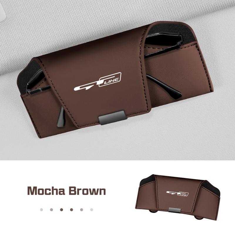 Car Visor Glasses Case Leather For Kia GT Line k5 Sportage Carnival Seltos Sorento Rio Ceed Forte,Sunglasses Holder Storage Box hbsp50