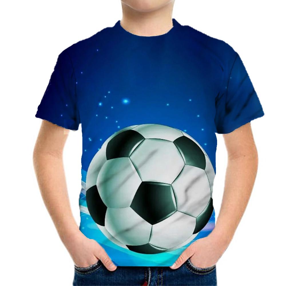 Boys' and Children's T-shirts, Summer Tops, Children's Sports, Football, Casual Children's Clothing, Girls' and Teenagers' T-shirts