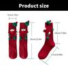 Unisex Couple 3D Santa Hat Dolls Christmas Middle Tube Socks with Magnetic Embellishments for Gifting and Celebrating
