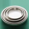 Double-Layer Round Kimchi Plate Dish, 304 Stainless Steel,Silver Color,Rice Bowl,Cold Noodle Plate Bowl,Insulation,Anti-Scalding