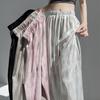 Spring Summer Retro Ice Silk Tie Dye Wide Leg Pants for Women Loose Straight Casual Leg Women's Pants