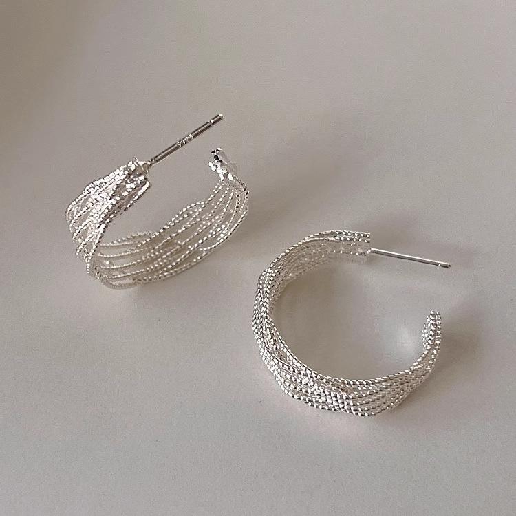 

Irregular Multilayer Winding Line Earrings Simple Fashion Personality Thin Wide Weaving Twist Exquisite Design Women s Festive Gift Earrings