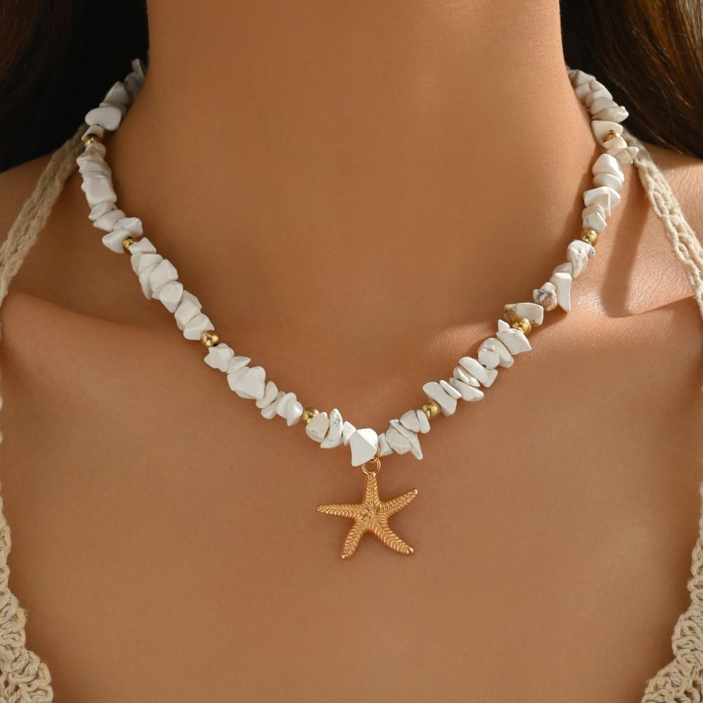 Ornamenten Schelp Zeester Ketting Zee Serie Strand Kralen Ketting Boheemse Stijl Ketting Dames