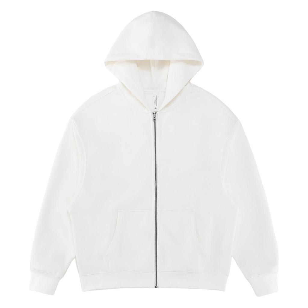 LVLV Custom | American 350g Fleece Brushed Wide-fit Zipper Hoodie with Embroidered Logo and Print Design