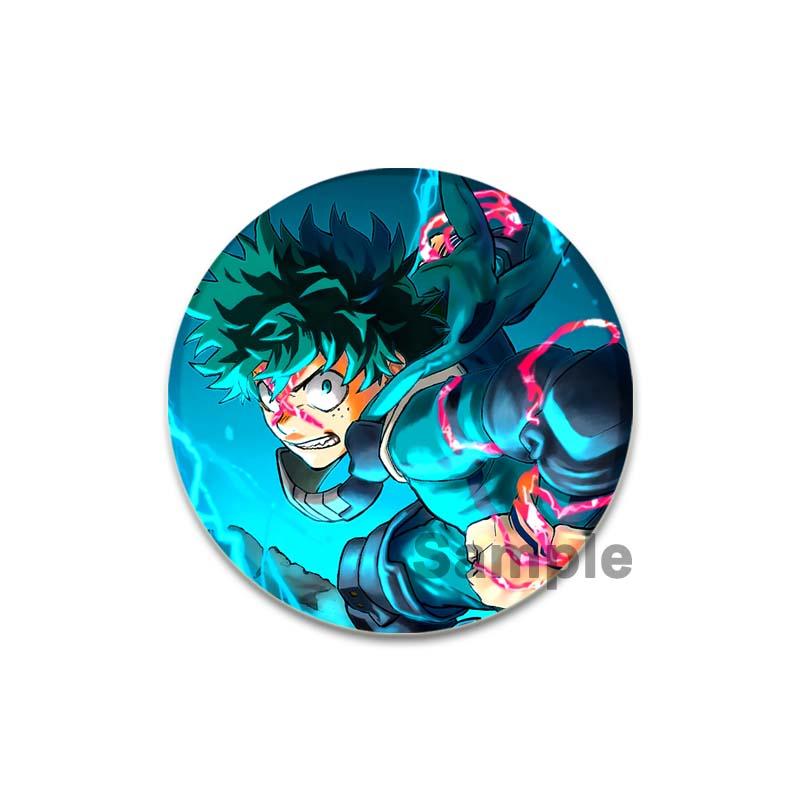 32/44/58mm Anime Figure Izuku Midoriya Round Brooch Clothing Lapel Pin Souvenir Soft Button Pins My Hero Academia Badge