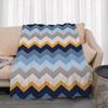 Retrozigzagstripe Throw Lightweight 240G Flannel Blanket Soft Skin-Friendly For Summer Cooling