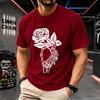 2026 New Cotton Tshirt Skull Hand Holding Rose Gothic Print Crew Neck Short Sleeve Casual Top