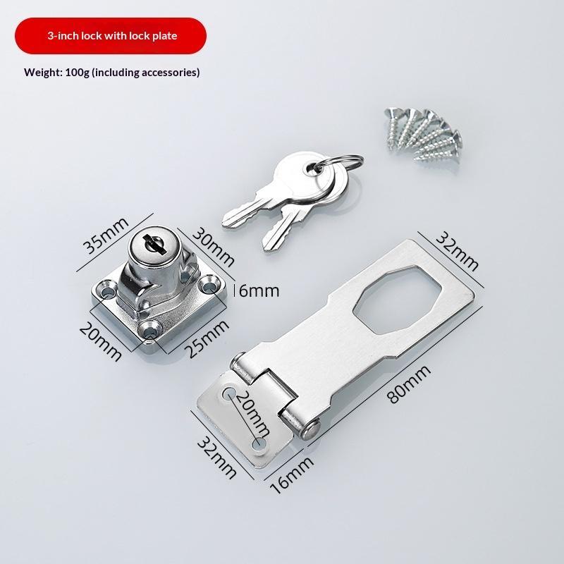 Stainless Steel Locking Hasp Latch Anti-Theft Easy Installation for DIY Home Renovation Cabinet Door Gate Lock Hardware
