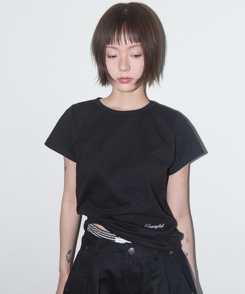 FANCY CLUB Reverse Of Heaven Crop Top (Black) F25Qb135