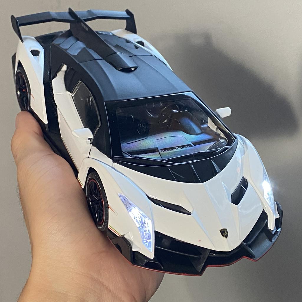 1/24 Lamborghini Veneno Limited Edition Supercar Alloy Diecast Metal Model Car Sound and Light Pull Back Children Toy Car Decoration Hobbies