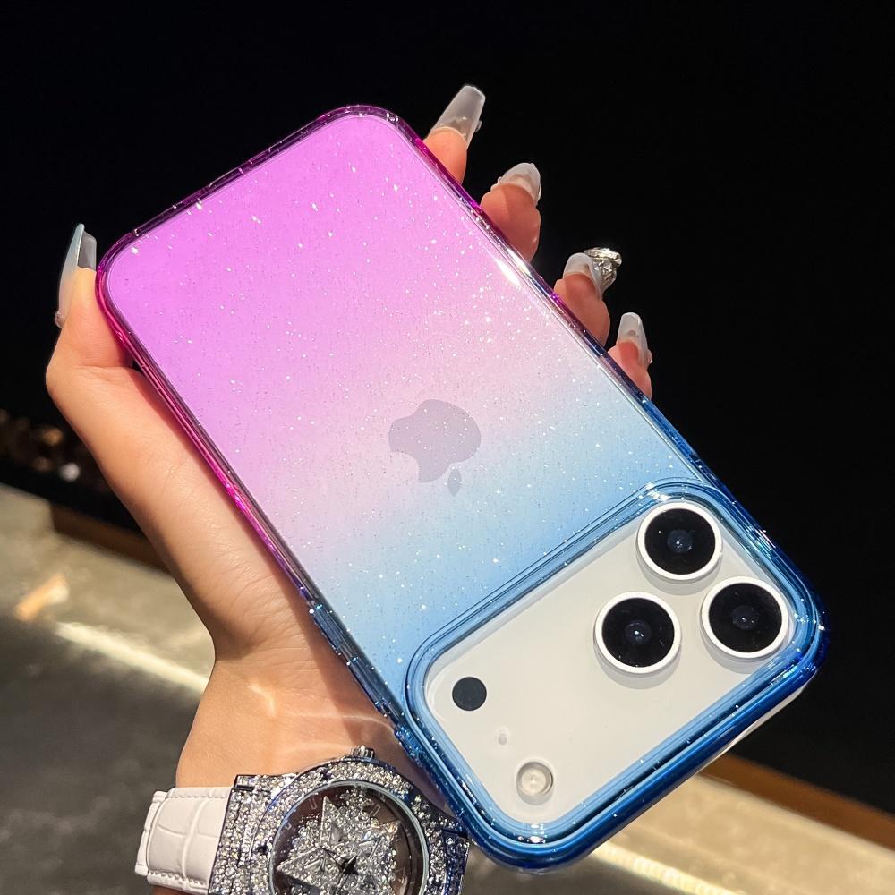 for iphone 17 Pro Max Case Glitter Gradient Hard PC Case for iPhone 17 Air 16 15 14 13 12 Pro Max Plus 17pro Transparent Cover