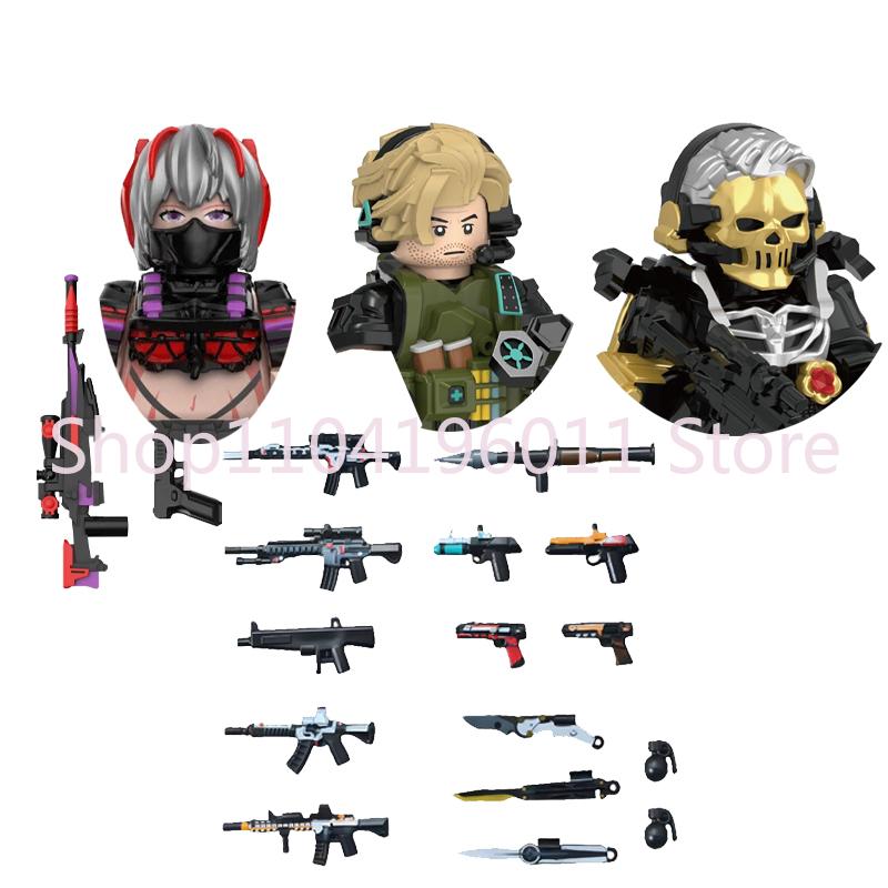 MOC UV Printing Military Building Blocks Accessories Soldier Figures Special Forces Army Sniper Police Bricks Toy Children Gift