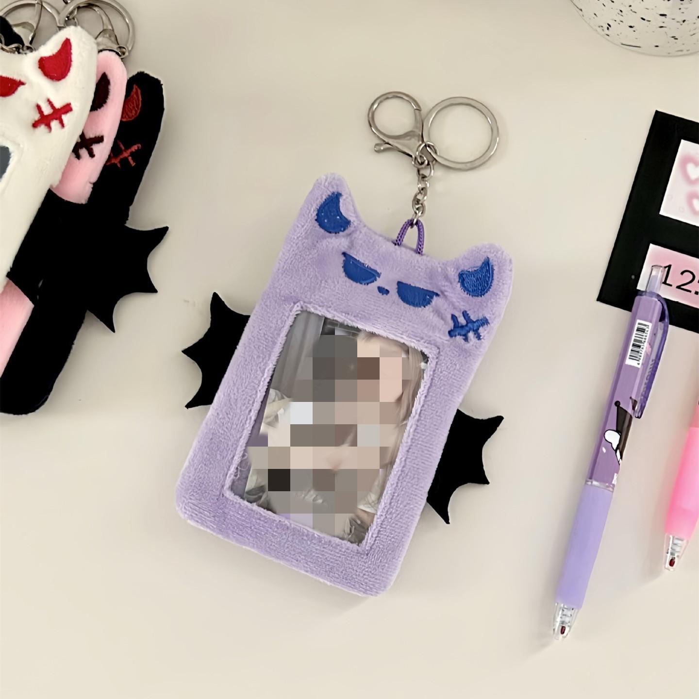 

Креативный стиль, шикарный держатель для фотокарт Kpop Idol, плюшевая летучая мышь, демон, кот, щенок, чехол для фотокарточки, студенческий билет, протектор для автобусной карты