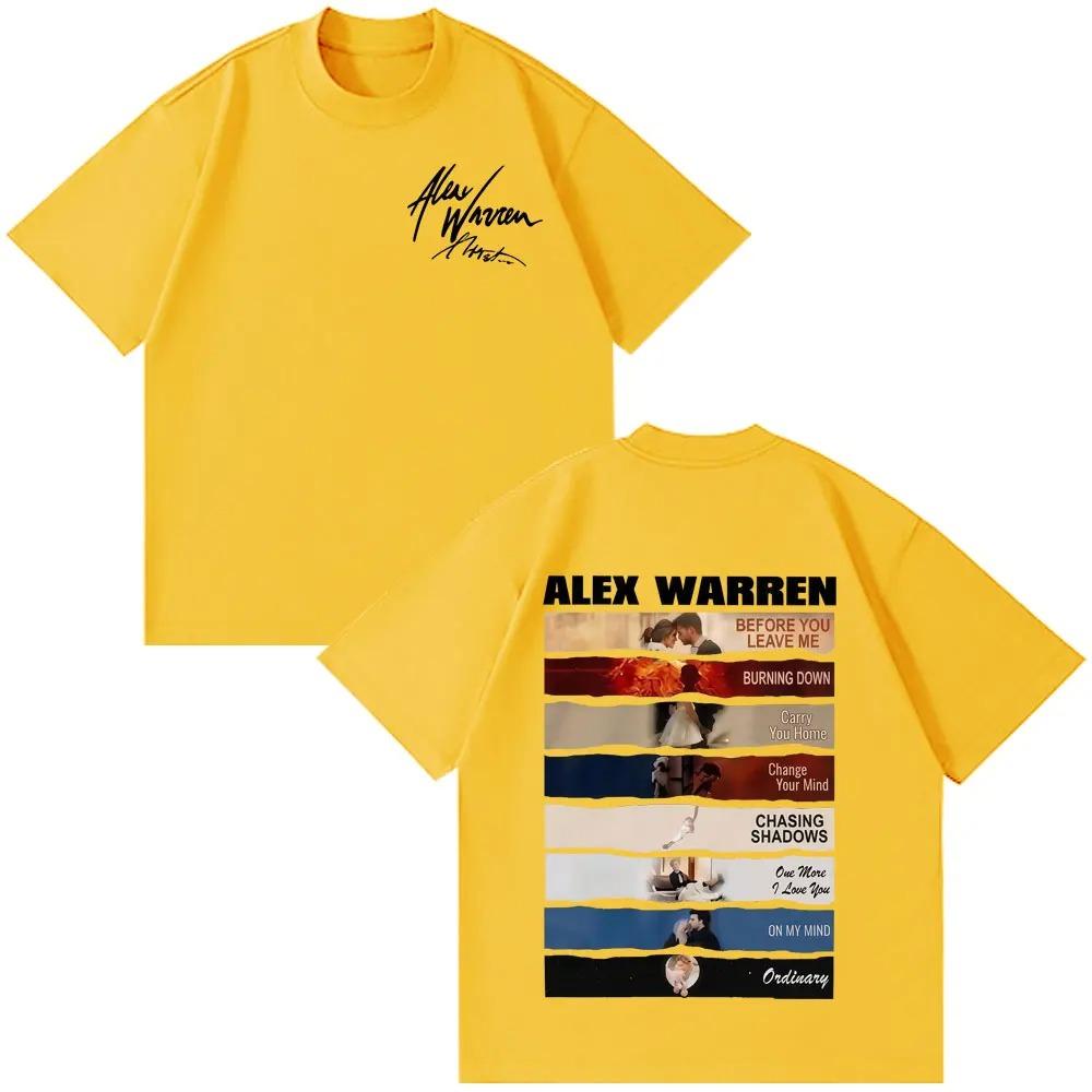 Alex Warren 2026 Tour Album Print T-shirt Unisex Mode Katoen Los Casual Oversized Korte Mouw Dames En Unisex T-shirt