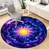 1pc Cosmic Mandala Carpet for Office Non-Slip, Round Carpet, Soft & Comfortable, Carpet for Office, Lightweight Round Floor Mat