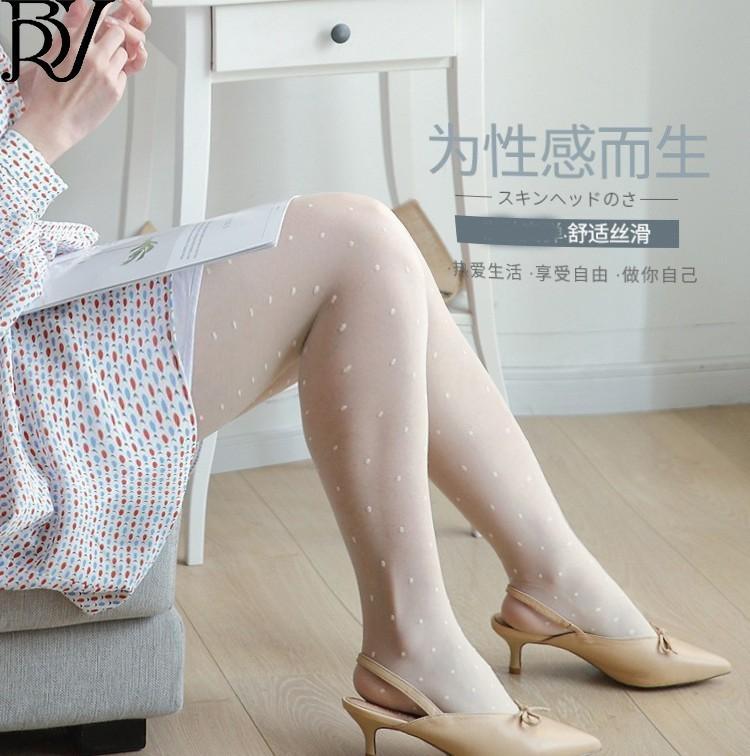 Little Love Polka Dot Stockings Women'S Summer Thin Women'S Black Silk Large Size Stockings One-Piece Stockings Emotional Abstinence