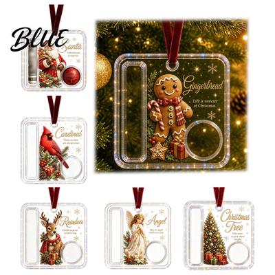 Creative Christmas Card Alternative Cash Gift Ornament Acrylic Holiday Money Holder for Cash Funny Santa Festive Display Ornament Snowman Angel Elk