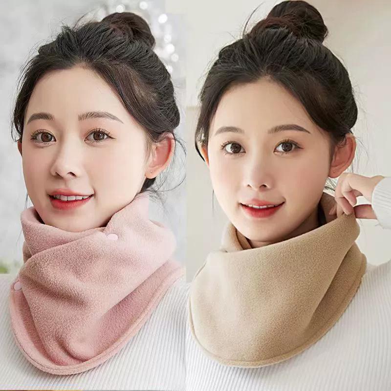 Winter Fleece Neck Scarf Thickened Warm Autumn Winter Neck Scarf Women's Plush Scarves Double Layer Neckerchief Scarf Ring